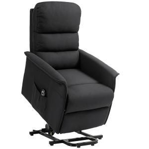 Fauteuil releveur inclinable repose-pied tissu effet lin no…