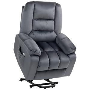 Fauteuil releveur massant chauffant 2 télécommandes velours…