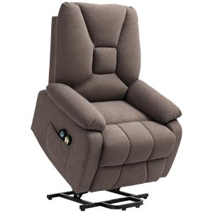 Fauteuil releveur massant chauffant inclinable tissu marron…