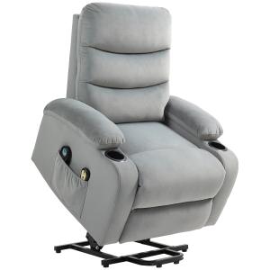 Fauteuil releveur massant chauffant inclinable velours gris…