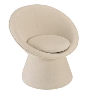 Fauteuil rembourré en tissu beige