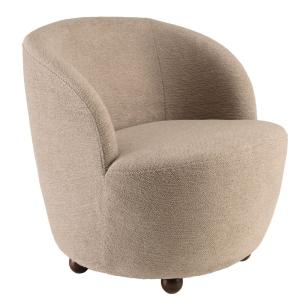 Fauteuil rembourré en tissu taupe
