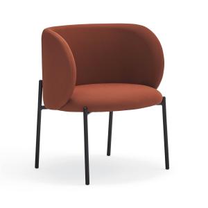 Fauteuil rembourré en tuile et pied en métal