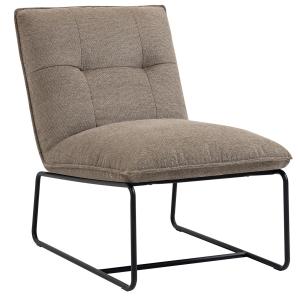 Fauteuil rembourré piètement en métal laqué, beige