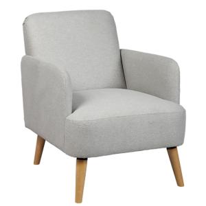 Fauteuil  rembourré tissu gris clair