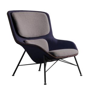 Fauteuil Rockwell design en tissu bicolore