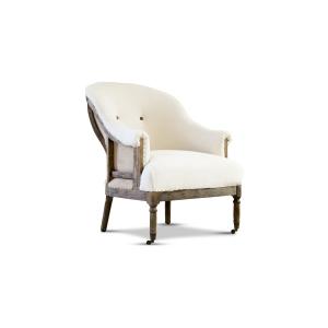 Fauteuil rond en tissu beige