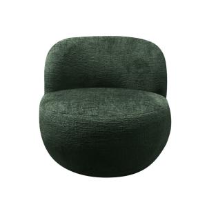 Fauteuil rond en tissu chenille - Vert kaki