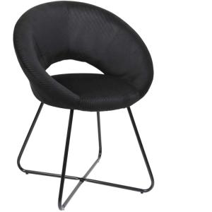 Fauteuil rond en velours cotelé  noir