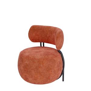 Fauteuil rond en velours ocre