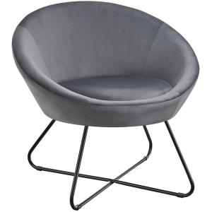 Fauteuil  rond et rembourré revêtement en velours anthracit…