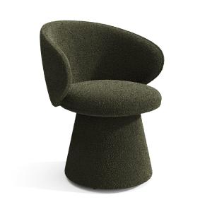 Fauteuil rotatif 180° bouclette kaki