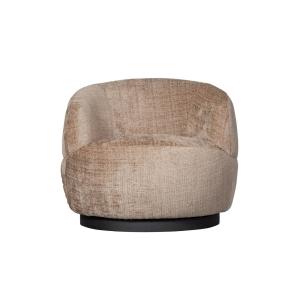 Fauteuil rotatif en tissu chenille sable