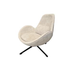 Fauteuil rotatif en tissu chiné beige