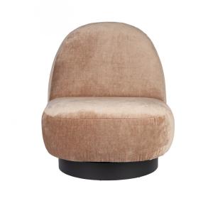 Fauteuil rotatif en tissu doux rose