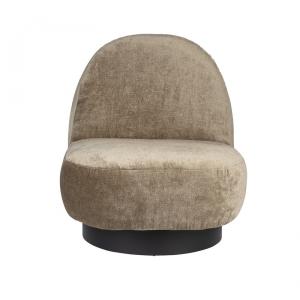 Fauteuil rotatif en tissu doux vert