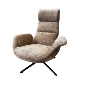 Fauteuil rotatif en velours taupe