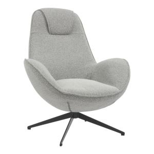 Fauteuil Rotatif Flago en Tissu Boucle Gris Clair 85x88x103…