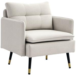 Fauteuil salon design scandinave dossier capitonné acier ca…