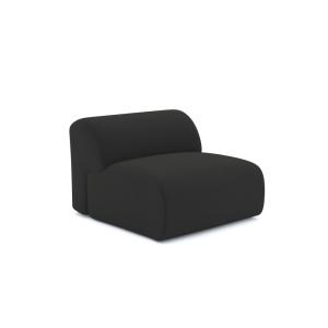 Fauteuil sans accoudoirs en tissu bouclette anthracite fonc…