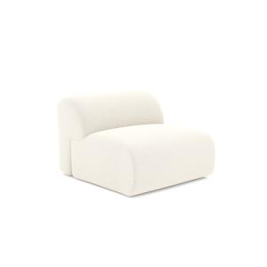 Fauteuil sans accoudoirs en tissu bouclette crème