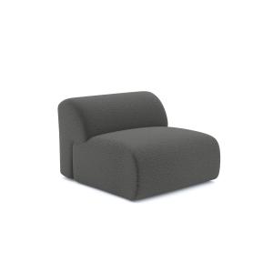 Fauteuil sans accoudoirs en tissu bouclette gris graphite