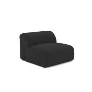 Fauteuil sans accoudoirs en tissu bouclette noir