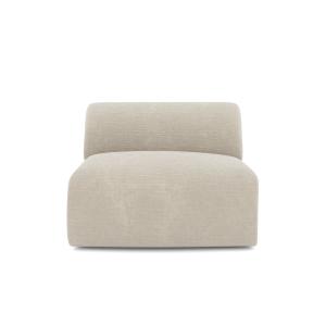 Fauteuil sans accoudoirs velours à motifs beige