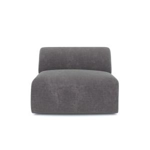 Fauteuil sans accoudoirs velours à motifs gris