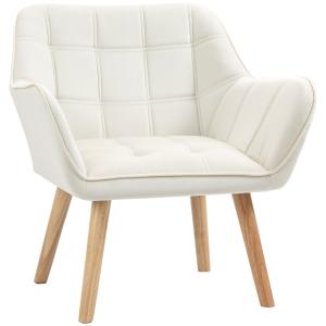 Fauteuil scandinave avec accoudoir rembourré en velours crè…