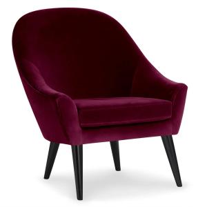 Fauteuil scandinave dakota velours bordeaux