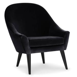 Fauteuil scandinave dakota velours noir