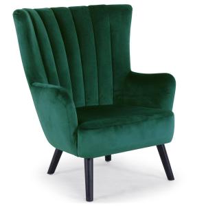 Fauteuil scandinave en velours vert