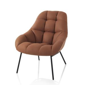 Fauteuil simili cuir marron