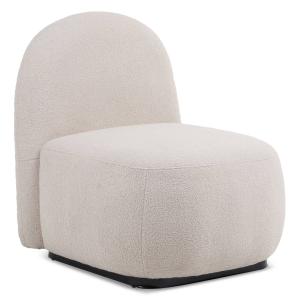 Fauteuil style cocooning tissu bouclette beige