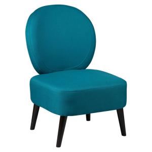 Fauteuil style scandinave en tissu bleu et pin massif
