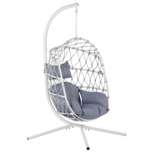 Fauteuil suspendu avec support Tissu Blanc