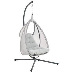 Fauteuil suspendu avec support tissu gris clair