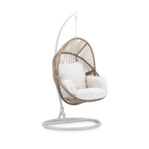 Fauteuil suspendu de jardin avec support en acier et rotin…