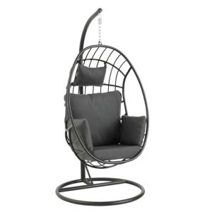 Fauteuil suspendu design avec support en aluminium noir