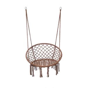 Fauteuil suspendu en polycoton et acier marron