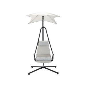 Fauteuil suspendu en tissu noir / beige