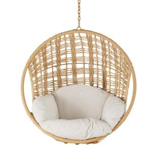 Fauteuil suspendu extérieur en résine recyclée et coussin e…