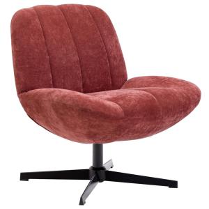 Fauteuil swivel de salon en tissu terracotta