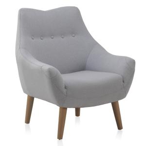 Fauteuil tapissé gris clair