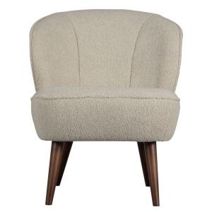 Fauteuil teddy en tissu doux blanc cassé