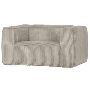 Fauteuil tendance en tissu côtelé beige 146x98x74cm