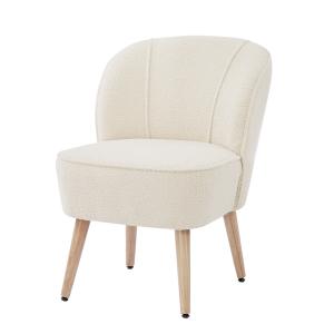 Fauteuil  tissu bouclette beige