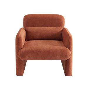 Fauteuil  tissu brique terracotta