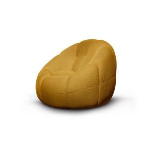 Fauteuil tissu jaune